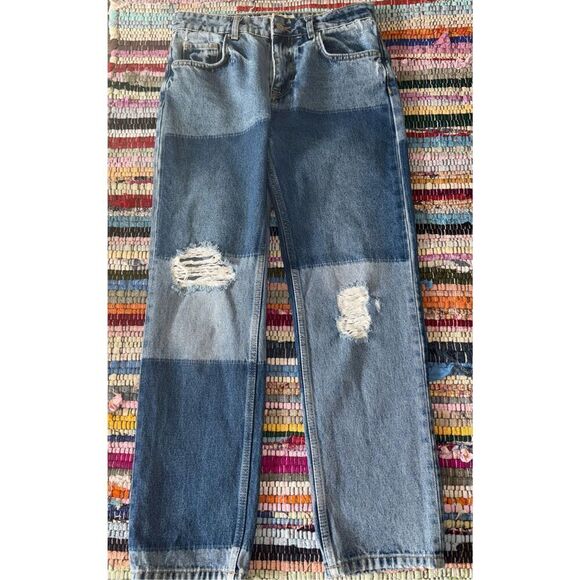 Free People Patchwork Distressed Jeans - Picture 12 of 15